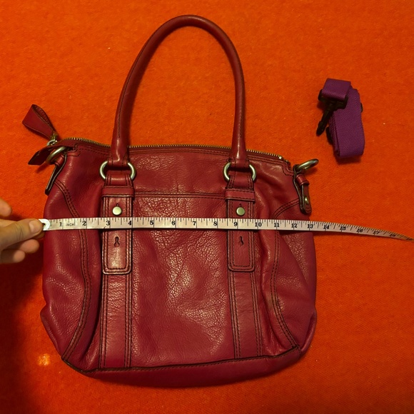 Fossil raspberry hot pink real leather purse bag EUC - Picture 7 of 12